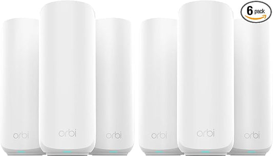 NETGEAR Orbi 360 Series Dual-Band WiFi 7 Mesh Network System for Home (RBE363) – Wireless Router (no Modem) + 2 Extenders, 5 Gbps, Covers 6,000 sq.ft., 70 Devices, 2.5GB Internet Port, BE5000