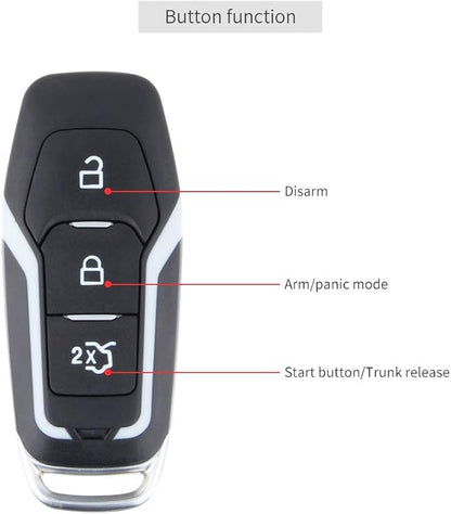 EASYGUARD EC002-FO2 Smart Key PKE car Alarm System, Passive Entry, Push Start Button, auto Play, keyless Start dc12v