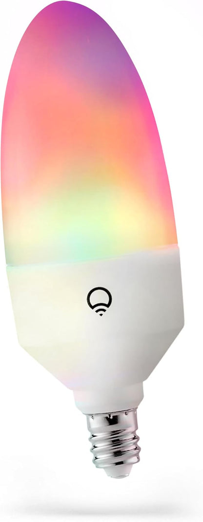 LIFX E12 Candle Color Wi-Fi Smart LED Light Bulb, PolychromeColor, Multi-Zone Dimmable, No Hub Req, App & Voice Control, Compatible with Alexa, Apple HomeKit, Google Assistant & Microsoft Cortana