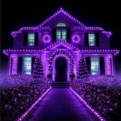 Connectable 88Ft 240LED Halloween String Lights Outdoor Indoor, Purple