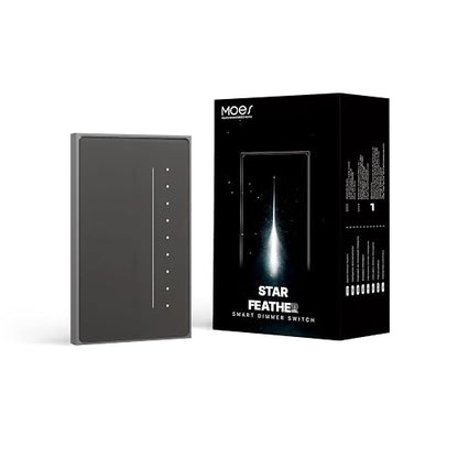 MOES SF WiFi Dimmer Switch, Neutral Wire Required, Anti-Glare Panel Grey | Full-Screen Touch, Vibration Feedback, Air Gesture Control,2.4GHz WiFi Work with Smart Life/Tuya, Alexa and Google Home
