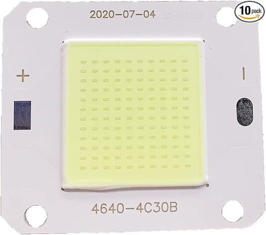 10PCS DC12V 50W LED COB Integrated Smart IC Driver High Power 12V COB LED Cold White Warm White Full Spectrum (Cold White 6500K)