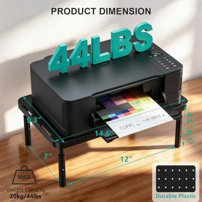 WALI Dual Monitor Riser for Desk, Adjustable Laptop Riser, up to 44 lbs