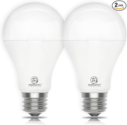 Energetic Dimmable LED Bulb, 150 Watt Equivalent, Super Bright A21 Light Bulb, Daylight 5000K, 2300LM, Brightest LED Bulbs, E26 Standard Base, Damp Rated, ETL Listed, 2-Pack