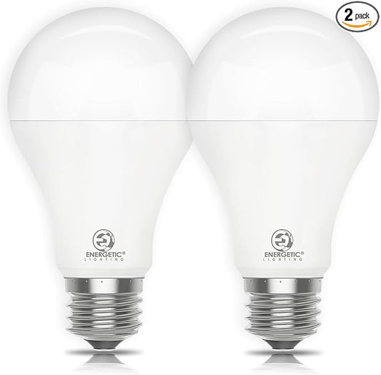 Energetic Dimmable A21 LED Bulb, 150 Watt Equivalent, Super Bright Light Bulb, Soft White 2700K, 2300LM, Brightest LED Bulbs, E26 Standard Base, Damp Rated, UL Listed, 2-Pack