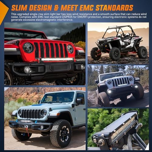 Nilight Single Row LED Light Bar Ultra-Slim Flood Light Bar 13 Inch 36W Fog Driving Work Roof Bumper Lighting for Offroad 4x4 Trucks Polaris RZR SUV ATV UTV