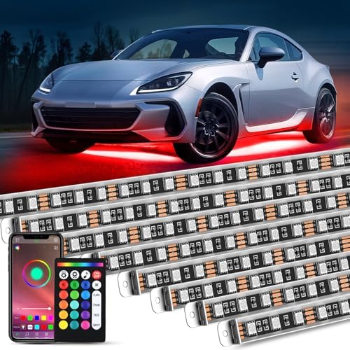 Nilight 8PCS Aluminum RGB Underglow LED Strip Lights with APP & Remote