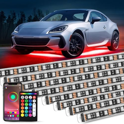Nilight 8PCS Aluminum RGB Underglow LED Strip Lights with APP & Remote