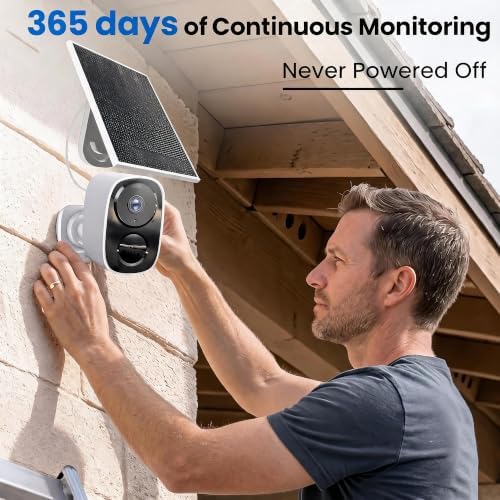 2 Pack 2.4G&5G Solar Security Cameras Wireless Outdoor with Free Cloud | Fast and Accurate Motion Detection, Ultra-long Battery Life, 2-Way Audio, IP65 Waterproof, Spotlight Siren