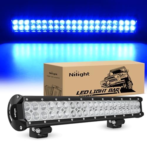 Nilight LED Light Bar 20 Inch 126W Spot Flood Combo Blue Beam