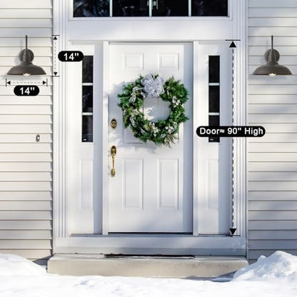 2 Pack Outdoor Barn Farmhouse Light with 14in Dome, Exterior Gooseneck Lights Fixture for House, Dark Bronze Outside Wall Mount for Porch, Patio, Entryways