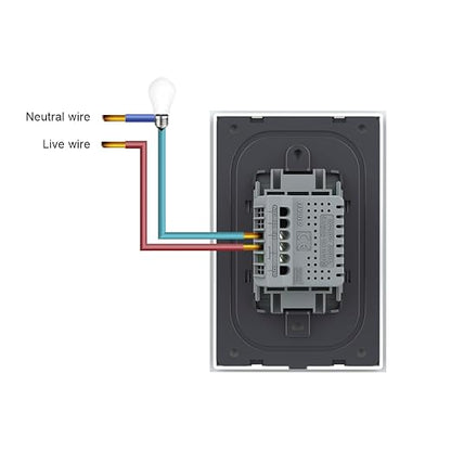 LIVOLO 1 Circle 1 Way Modern Electrical Light Switch Single Pole Wall Switch Touch Light Switch with Led Indicator,No Neutral Wire,White… | Tempered Glass Switch with Led Indicator,No Neutral Wire Required,Touch control,LED indicator, single pole