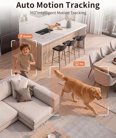 𝟐𝐊 Indoor Cameras for Home Security, Auto tracking,5G & 2.4G WiFi Security Camera for Baby Pet Dog Cat Nanny,AI Voice Output,Instant Alert,Night Vision,24/7 Local Recording, IP65, Work with Alexa,2P
