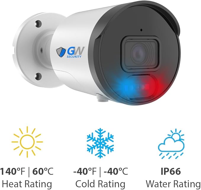 GW Security 32 Channel 8MP 4K Full-Time Color Night Vision NVR Security Camera System with (32) Two-Way Audio PoE Outdoor Cameras, AI Human & Cars Detection with Alarm Lights