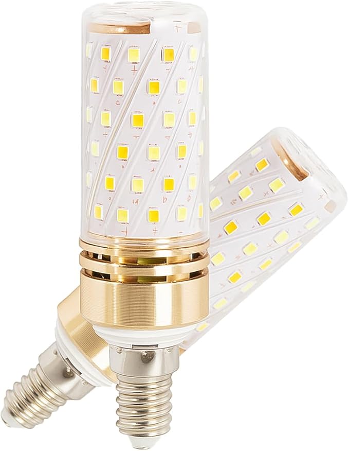 Smart Led Corn Light-Bulb with Remote-Control E14 9W Light Bulbs Adjustable Color Temperature (Warm/Cool) and Brightness, 2 Pack (2 Bulbs + 1 Remote)