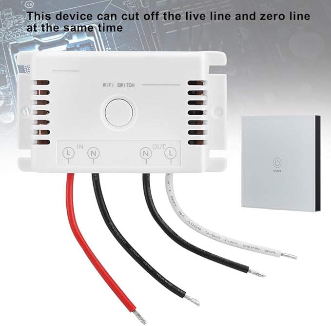 KANASI AC90 250V Voice Control WiFi Smart Switch, Tuya Compatible Timer Relay for Home Automation