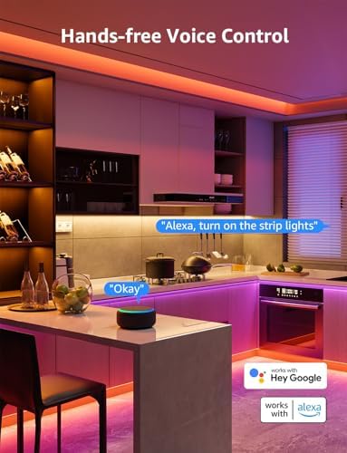 Lepro SE1 AI Smart LED Strip Lights 65.6FT RGB WiFi Bluetooth Lights