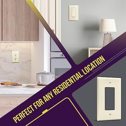 ENERLITES 1-Gang Mid-Size Decorator Switch Outlet Wall Plate, 10 Pack