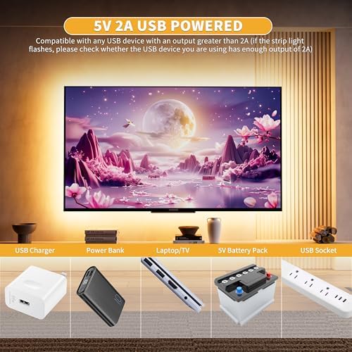 PAUTIX 5V USB COB LED Strip Light 6.56ft/2m 1200lm, Dimmable 640LEDs 2700K Warm White CRI90+ with RF Remote TV Backlight,Flexible Under Cabinet Tape Light for Bedroom,Kitchen,Home DIY Lighting