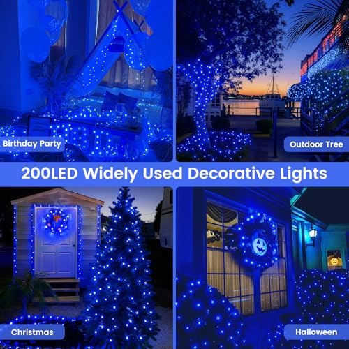 200 LED Connectable String Lights, 66FT Christmas Lights Outdoor Indoor
