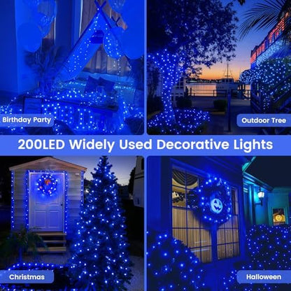 200 LED Connectable String Lights, 66FT Christmas Lights Outdoor Indoor