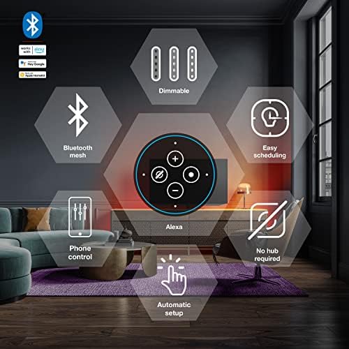 SYLVANIA Smart (3) 2ft Bluetooth Mesh Indoor LED Flex Light Strip Starter Kit for Alexa/Google/Apple HomeKit, RGBTW Full Color, Dimmable, Accessories Included - 1 Pack (75575)