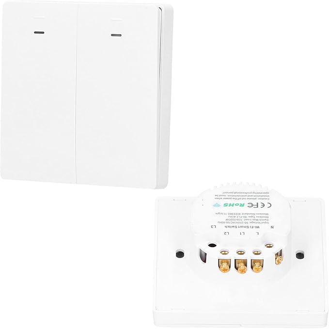 Wireless WiFi Smart Switch for Power Distribution 2200W Compatible with Google Home IFTTT Roqi and iOS Siri - Impact ABS Material for Multi Scene Control Applications