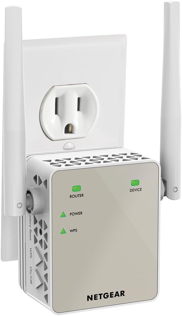 NETGEAR Dual-Band WiFi 5 Range Extender (EX6170) – Coverage up to 1,500 sq. ft., 25 Devices with AC1200 (up to 1200Mbps Speed) – Wireless Signal Repeater - Compact Wall Plug Design – White