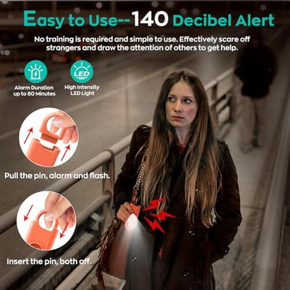 Fauxomor 140dB Personal Safety Alarm for Women 3pack Self Defense Keychain