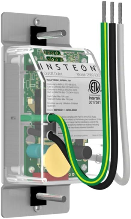 Insteon Smart Dual On/Off Wall Outlet, Top & Bottom Outlets Independently Controllable, 2663-222 (White) - Insteon Hub required for voice control with Alexa & Google Assistant