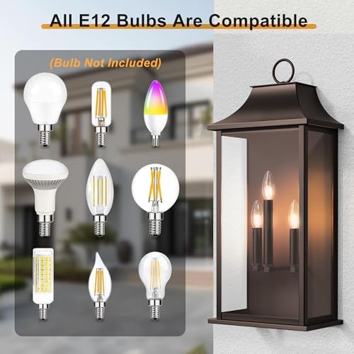 Dusk to Dawn Outdoor Wall Sconce, Oil Rubbed Bronze, 25.3"