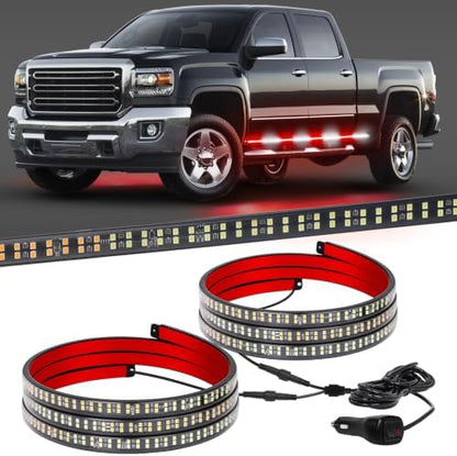 XRIDONSEN 2PCS 70 inch Running Board Emergency Lights 864 LED Strobe Lights