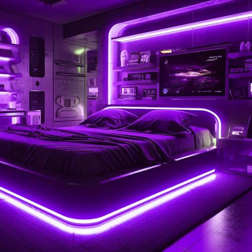 iNextStation 16.4FT 12V LED Strip Lights Purple Neon Rope Lights (No Plug)