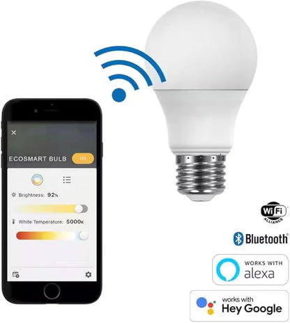 Smart LED Bulb 60-Watt Equivalent Smart A19 LED Light Bulb Tunable with Voice Control (1 Bulb) Works with Google and Alexa
