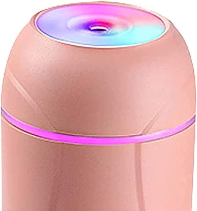 Air Purifier USB 300ML Desktop Humidifier for Car Office Room Bedroom Portable Small Mist(Color : Pink) (White)