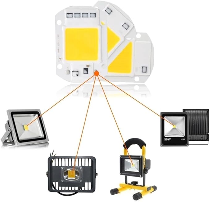 6-Pack, LED COB Chip Spotlight 10W/20W/30W/40W/50W AC110V No Need Driver Smart IC Bulb DIY LED Floodlight Household Bulbs(Cold White,40W)