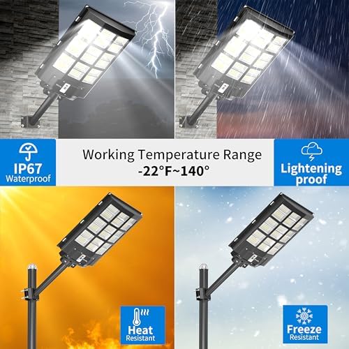 Ofuray Solar Street Lights Outdoor,Of-9000W Commercial Parking Lot Light