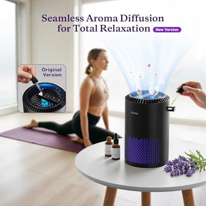AROEVE Air Purifiers for Bedroom with Sleep Mode Speed Control-MK01A(Black), Medium (Pack of 9)
