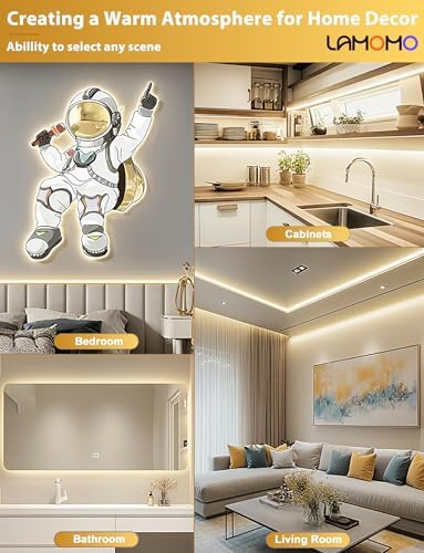 Lamomo COB LED Strip Lights 65.6Ft, 2 Roll Natural White Dimmable Self-Adhesive Led Rope Light with Remote, Flexible Cuttable Waterproof 4000K Silicone Neon Tape Lights for Bedroom, Indoor, Cabinet