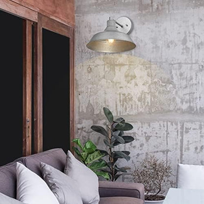 Globe Electric 1-Light Galvanized Metal Outdoor Indoor Wall Sconce with Textured Socket Detail