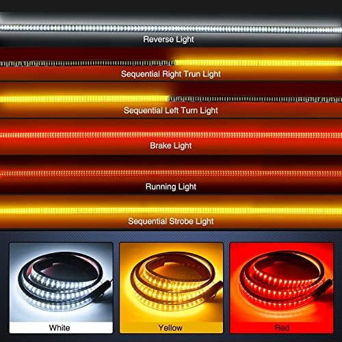 Nilight Truck Tailgate Light Strip 48" Triple Row 360 LED Running Light Bar