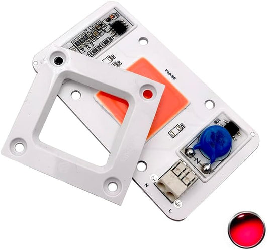 LED 50W COB Chip Bulbs AC 110V 220V Integrated Smart IC Driver Cool White Warm White Red Green Blue UV Pink Full Spectrum (Red 620nm, AC 220V)