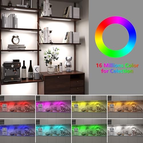 LAMPAOUS LED Light Bar, Plug-in Under Cabinet Lighting (3 Lights Bar kit)