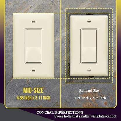 ENERLITES 1-Gang Mid-Size Decorator Switch Outlet Wall Plate, 10 Pack