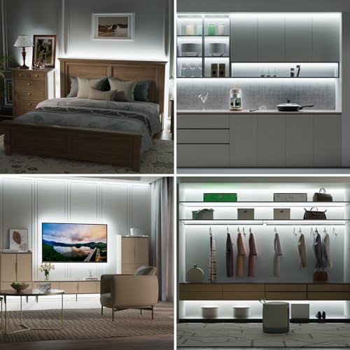 PAUTIX COB LED Strip,Dimmable Vanity Lights,Daylight White 6000K Super Brighten LED Tape Lights,CRI93+ High Lumen,Compatible with Alexa/Google Assistant,for Home, Kitchen,Under Cabinet