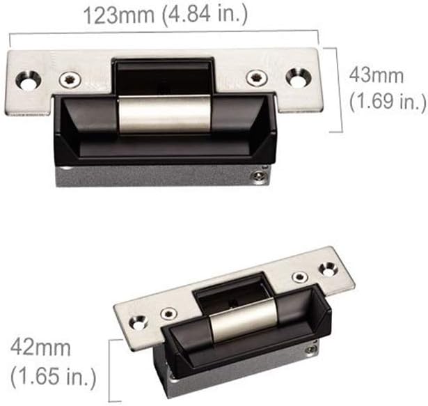 4 Doors Complete TCP/IP PIN Code RFID Card/Fob Access Control Systems with North American Standard Electric Strike for Latch Doors Keypad Reader 110V Power Supply APP Remote Open Door