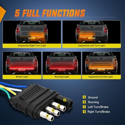 Nilight Truck Tailgate Light Strip 60Inch Arrow 540 LED Light