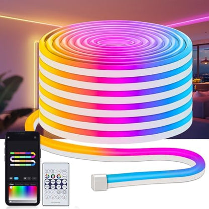32.8Ft LED Neon Rope Lights, RGB Built in Chip Neon Strip Lights