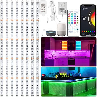 maylit 8 PCS 3.3FT Smart RGB Under Cabinet Lights Kit