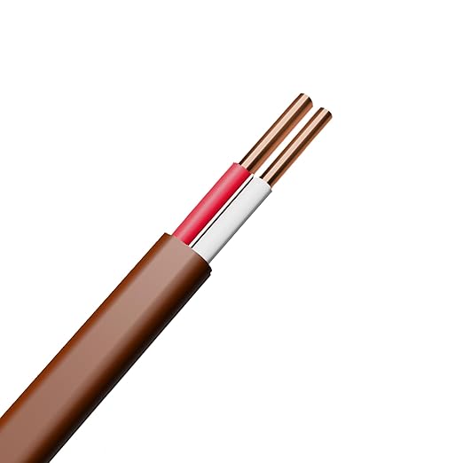 Thermostat Wire 18/2 18 Gauge 2 Conductor ETL 18-2 50 Feet Brown (18-2 Brown, 50Feet)